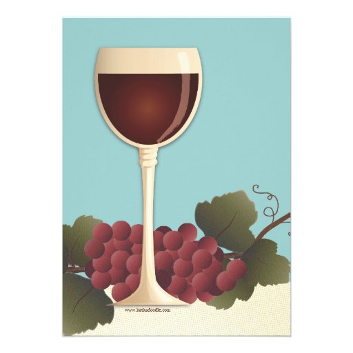 Lovely Wine & Grapes Rehearsal Dinner Invitation