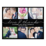 Lovely Writing Wedding Photo Thank You Card Black invitations