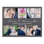 Lovely Writing Wedding Thank You Card - Gray Postcard