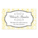 Lovely yellow damask pattern out of town gift bag sticker