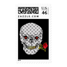 Lover Boy Skull Postage Stamps