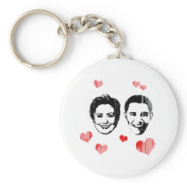 Lover for Hillary and Obama Faded.png Keychains