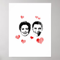 Lover for Hillary and Obama Faded.png Print