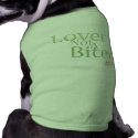 Lover Not A Biter Dog T-Shirt-mint pet clothing by dtreasures Lover Not A Biter Dog T-Shirt-mint pet clothing