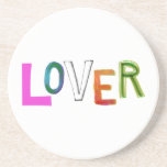 Lover partner girlfriend boyfriend spouse word art coasters