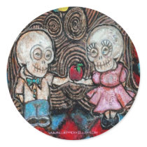 Lover's apple round stickers