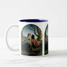 Lovers at Dusk Mug - Fine art love and romance image with a young couple in love. Artist: Sir Joseph Noel Paton, 1857.