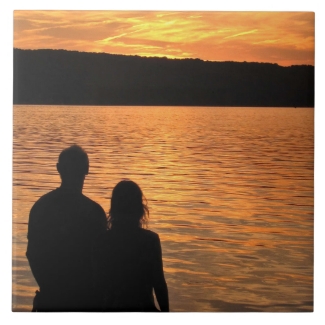 Lovers at Sunset Lake