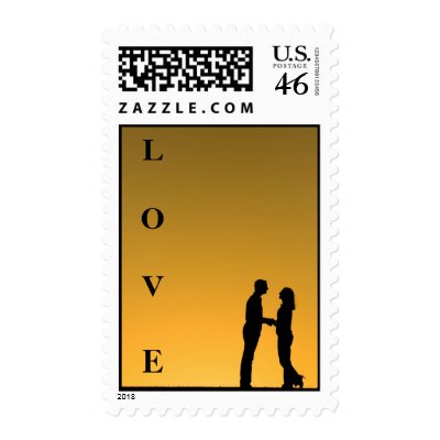 Lovers&#39; Gaze Postage Stamp