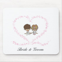 Lovers Heart-Bride and Groom-1 mousepads