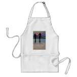 Lovers Holding Hands Walking into the Beach Sunset Apron