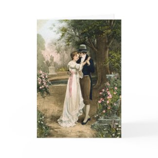 Lovers in a Rose Garden card