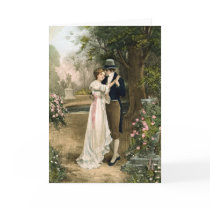 Lovers in a Rose Garden Greeting Card