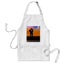 Lovers Kissing at Sunset on the Beach Aprons