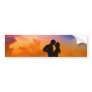 Lovers Kissing at Sunset on the Beach Bumper Sticker