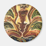 Lovers kissing watercolor painting magnet