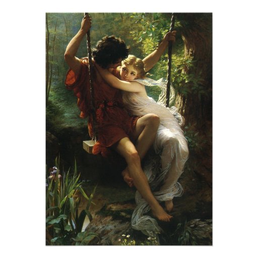 Lovers on a Swing. Spring by Pierre Auguste Cot Personalized Announcements