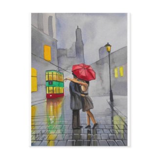 LOVERS UMBRELLA postcard