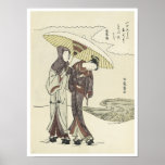 Lovers Under and Umbrella, Koryusai, 1770 posters