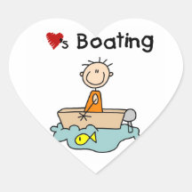 Loves Boating Heart Sticker