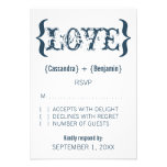 Love's Embrace Response Card, Dark Blue Personalized Invites