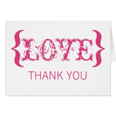 Love's Embrace Thank You Card, Dark Pink