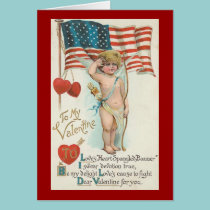 Loves Heart Spangled Banner Patriotic Valentine cards