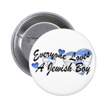 Loves Jewish Boy Button