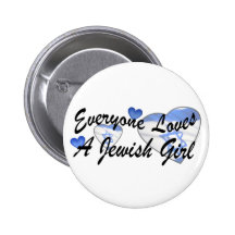 Loves Jewish Girl Button