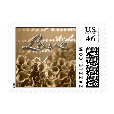 Loves Letters And Wedding Invitation Postage Stamp