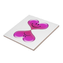 Loves Me, Loves Me Not, Fun Hearts Design Ceramic Tiles