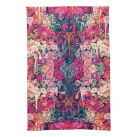 Loves me Maybe, melting floral pattern Towels
