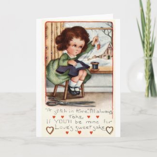 Love's Sweet Sake Valentine Repro Vintage 1922 card