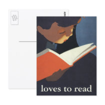 Loves to Read! postcards