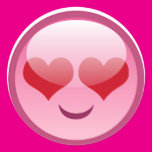 Lovestruck Happy Face Round Stickers