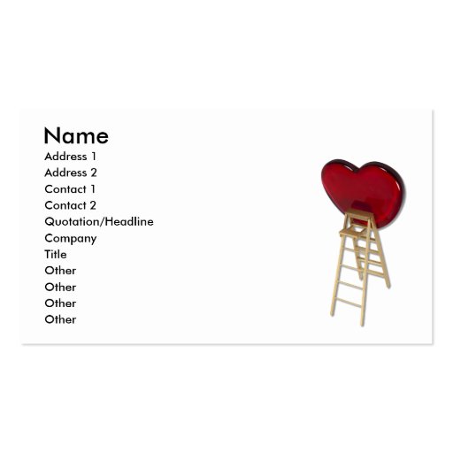 LoveUpwardClimb083010, Name, Address 1, Address... Business Card Template (front side)