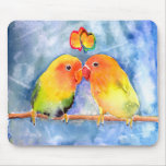 Lovey Dovey Lovebirds Mousepad mousepads