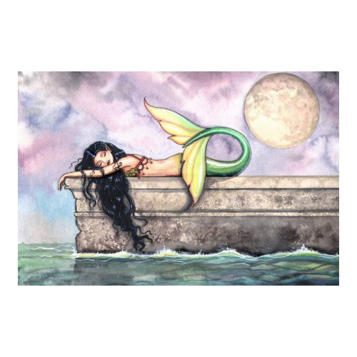 Lovey Mermaid on Pier Poster Print print