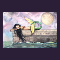 Lovey Mermaid on Pier Poster Print posters
