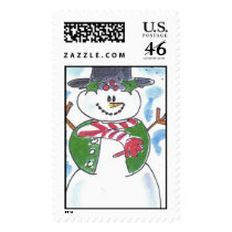 Lovie and Dodge Christmas Snowman postage by lovieanddodge Lovie and Dodge Christmas Snowman postage
