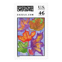 Lovie and Dodge Fall Leaves Postage Stamps