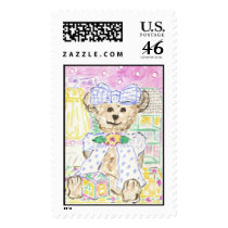 Lovie and Dodge - Little Girl Bear postage