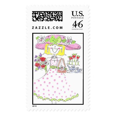 Lovie and Dodge Luncheon Lady Postage Stamp