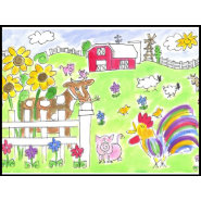 Lovie and Dodge - The Farm stamp