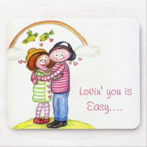 Lovin you is Easy.... Couple Love Gift Present mousepads