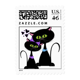 Loving Cats Wedding Stamp stamp