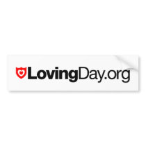 Loving Day Bumper Sticker in White bumper stickers