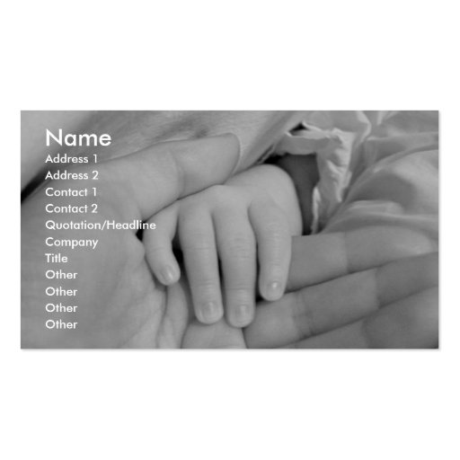 Loving Hands Child Care Business Card (front side)