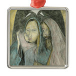Loving Holy Family Square Christmas Ornament Loving Holy Family Square Christmas Ornament