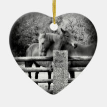 Loving Horses Share Love and Hugs Christmas Tree Ornament